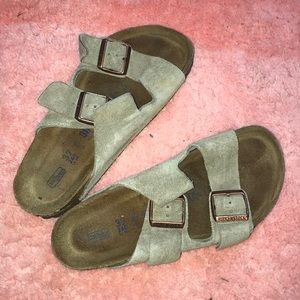 Olive Suede Birkenstocks